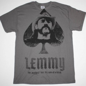 LEMMY MOTORHEAD JUMBO PRINT NEW GREY CHARCOAL T-SHIRT