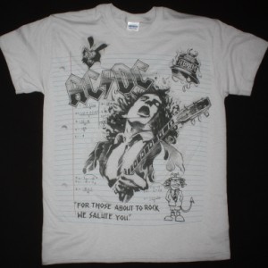 AC DC NOTEBOOK AC/DC NEW LIGHT GREY T-SHIRT