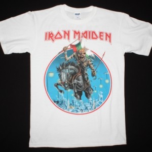 IRON MAIDEN BULGARIAN FLAG MAIDEN ENGLAND TOUR 2014 NEW VERY RARE WHITE T-SHIRT