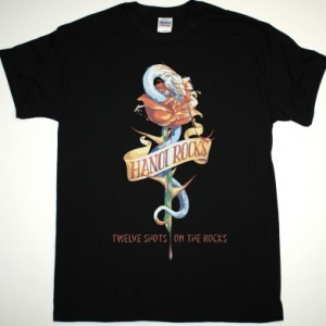 HANOI ROCKS TWELVE SHOTS ON THE ROCKS NEW BLACK T-SHIRT