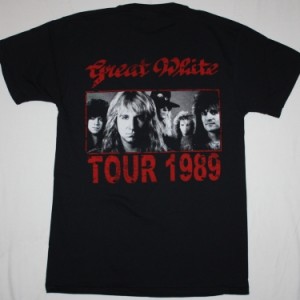 GREAT WHITE  TWICE SHY'89  NEW BLACK-TSHIRT