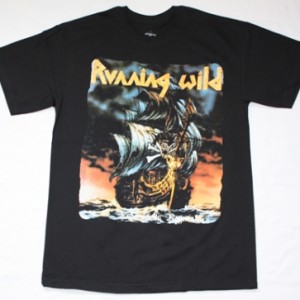 RUNNING WILD UNDER JOLLY ROGER 1987  NEW BLACK T-SHIRT