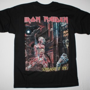 IRON MAIDEN SOMEWHERE IN TIME 1986 NEW BLACK T-SHIRT
