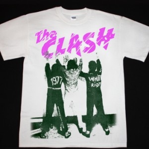 THE CLASH WHITE RIOT NEW RARE WHITE T-SHIRT
