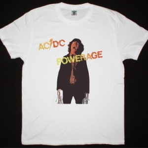 AC DC POWERAGE 1978 AC/DC NEW WHITE T-SHIRT