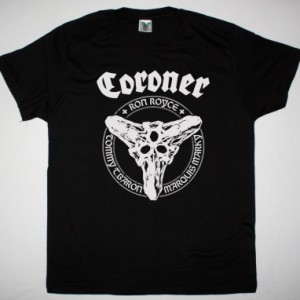CORONER LOGO NEW BLACK T SHIRT
