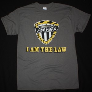 ANTHRAX I AM THE LAW NEW GREY T SHIRT