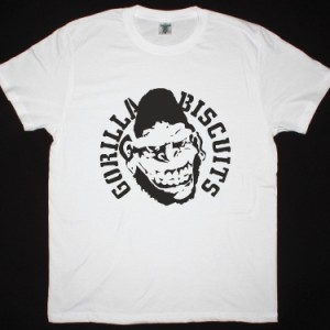 GORILLA BISCUITS STENCIL LOGO NEW WHITE T SHIRT