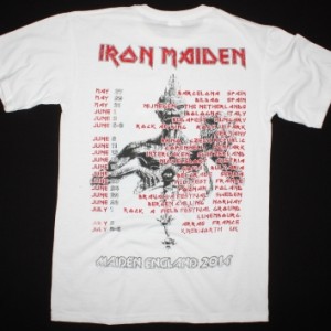 IRON MAIDEN BULGARIAN FLAG MAIDEN ENGLAND TOUR 2014 NEW VERY RARE WHITE T-SHIRT