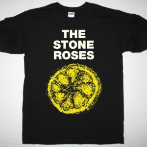 THE STONE ROSES LEMON NEW BLACK T-SHIRT