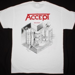 ACCEPT METAL HEART'85 NEW WHITE T-SHIRT