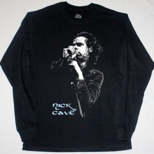 NICK CAVE MICROPHONE NEW BLACK LONG SLEEVE T-SHIRT