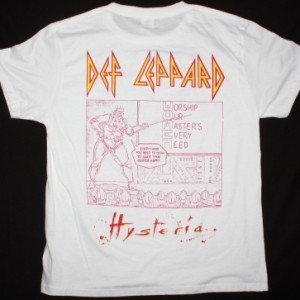 DEF LEPPARD HYSTERIA TOUR NEW WHITE T-SHIRT