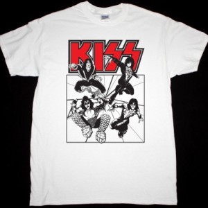 KISS CARTOON NEW WHITE T-SHIRT