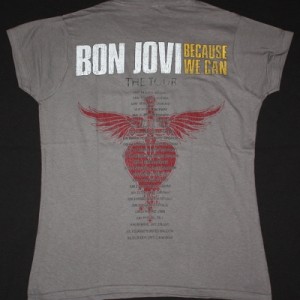 BON JOVI BECAUSE WE CAN THE TOUR EUROPE 2013 NEW GREY LADY T-SHIRT