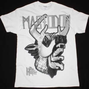 MASTODON THE HUNTER HEAD JUMBO PRINT NEW WHITE T-SHIRT