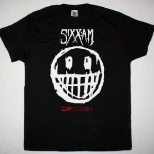 SIXX A.M. LIFE IS BEAUTIFUL SIXX:A.M. NEW BLACK T-SHIRT
