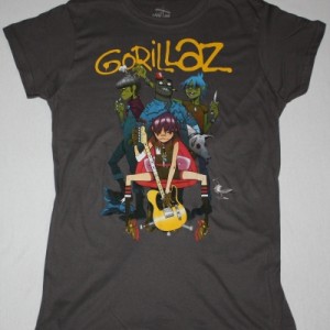 GORILLAZ BAND NEW GREY CHARCOAL LADY T-SHIRT