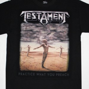TESTAMENT PRACTICE WHAT YOU PREACH'89  NEW BLACK T-SHIRT