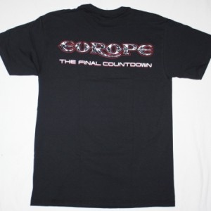 EUROPE THE FINAL COUNTDOWN'86 NEW BLACK T-SHIRT