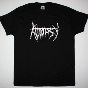 AUTOPSY DISTRESSED LOGO NEW BLACK T-SHIRT