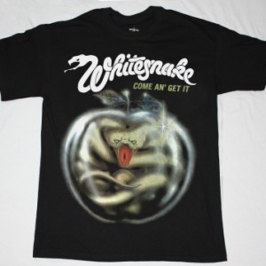 WHITESNAKE COME AN' GET IT'81 NEW BLACK T-SHIRT