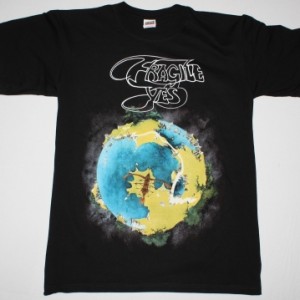 YES FRAGILE '71 NEW BLACK T-SHIRT