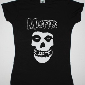 MISFITS CLASSIC DESIGN NEW BLACK LADY T-SHIRT