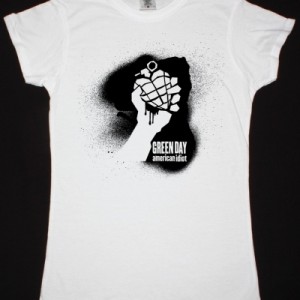 GREEN DAY AMERICAN IDIOT NEW WHITE LADY T-SHIRT