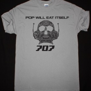 POP WILL EAT ITSELF POP NEW LIGHT GREY T SHIRT