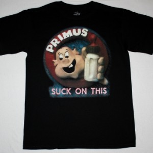 PRIMUS SUCK ON THIS'89 NEW BLACK T-SHIRT