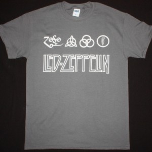 LED ZEPPELIN LOGO NEW GREY CHARCOAL T-SHIRT