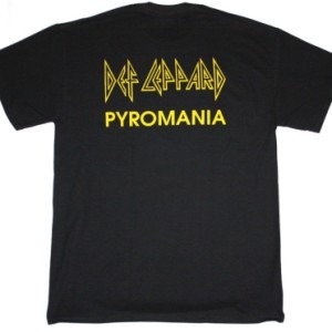 DEF LEPPARD PYROMANIA  NEW BLACK T-SHIRT