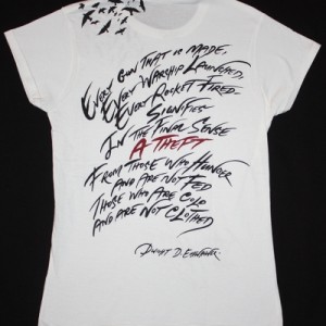 ROGER WATERS  A THEFT LADY NEW WHITE T-SHIRT