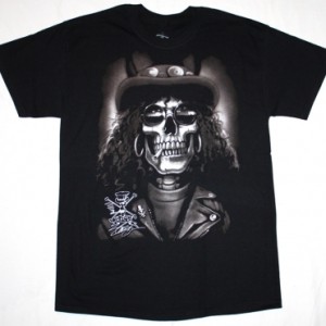 SLASH SKULL NEW BLACK T-SHIRT