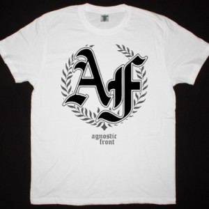 AGNOSTIC FRONT LAUREL NEW WHITE T SHIRT