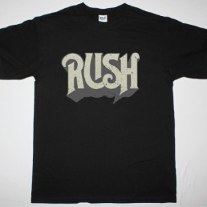 RUSH DISTRESSED LOGO NEW BLACK T-SHIRT