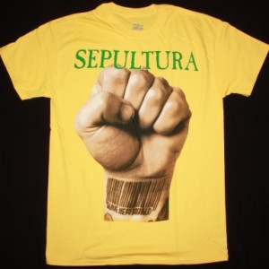 SEPULTURA SLAVE NEW WORLD'93 NEW YELLOW T-SHIRT