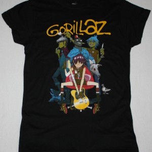 GORILLAZ BAND NEW BLACK LADY T-SHIRT