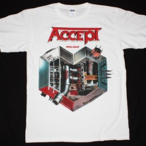 ACCEPT METAL HEART'85 NEW WHITE T-SHIRT