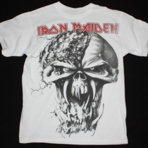 IRON MAIDEN HEAD JUMBO PRINT NEW WHITE T-SHIRT