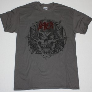 SLAYER  IRON CROSS  NEW GREY CHARCOAL T-SHIRT