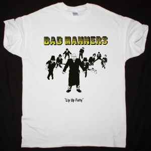 BAD MANNERS LIP UP FATTY NEW WHITE T-SHIRT