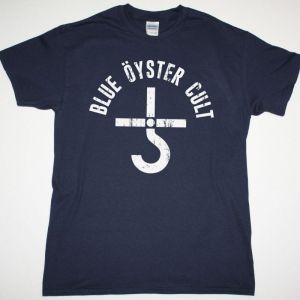 BLUE ÖYSTER CULT HOOK AND CROSS NEW NAVY T-SHIRT