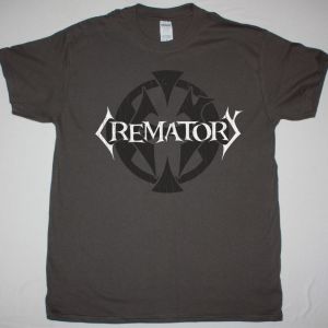 CREMATORY MONUMENT LOGO NEW GREY CHARCOAL T SHIRT