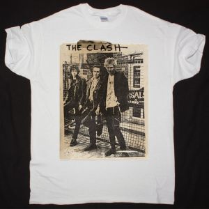 THE CLASH BAND NEW WHITE T SHIRT