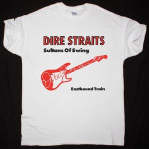 DIRE STRAITS SULTANS OF SWING NEW WHITE T-SHIRT