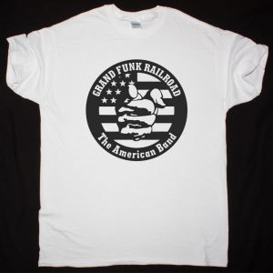 GRAND FUNK RAILROAD THE AMERICAN BAND NEW WHITE T-SHIRT