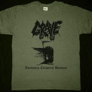 GRAVE ANATOMIA CORPORIS HUMANI NEW MILITARY GREEN  T-SHIRT