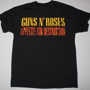 GUNS N ROSES APPETITE FOR DESTRUCTION '87 NEW BLACK RARE T-SHIRT